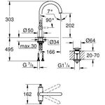 Grohe WT-Einlochbatterie ATRIO 1/2Zoll, L-Size supersteel