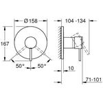 Grohe Einhand-Brausebatterie ATRIO FMS zu 35604 supersteel