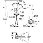 GROHE Einhand-Waschtischbatterie Atrio XL-Size supersteel