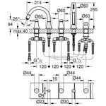 Grohe 5-Loch-Wannenkombination GRANDERA chrom