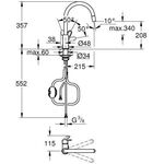 Grohe Einhand-Spültischbatterie BAUFLOW 1/2Zoll, hoher Auslauf chrom