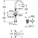 GROHE WT-Einlochbatt. Atrio Private C. 21134 L-Size für Hebelgr. cool sunrise