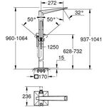 Grohe EH-Wannenbatterie ALLURE BRILLIANT FMS, Griff mit Rändelstruktur superstee