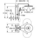 Grohe Duschsystem RAINSHOWER SA 310 m Thermostat hard graphite gebürstet