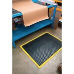 Arbeitsplatzbodenbelag Fertigmatte L1200xB900xS14mm schwarz/gelb SBR-Gummi COBA