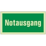 Rettungszeichen BGV A8 L297xB148mm Notausgang grün/weiß Folie