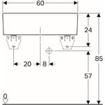 Geberit Mehrzweckbecken PUBLICA ohne Überlauf 600x400x130mm weiß