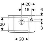 Geberit Handwaschbecken RENOVA PLAN m HL re ohne Überlauf 400x250mm weiß KT