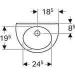 Geberit Handwaschbecken FIDELIO 370x250mm m ÜL ohne Hahnloch weiß KT