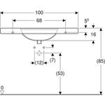 Geberit Waschtisch PRECIOSA 1000x550mm o HL ohne Überlauf weiß KT