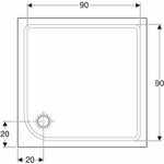 Geberit Duschwanne TALA 1000x1000x72mm weiß