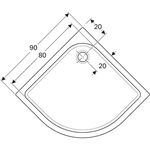 Geberit Eckrundduschwanne TALA 900x900x72mm weiß