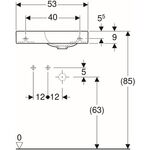 Geberit Handwaschbecken iCon 530x310mm o ÜL m HL we Abl. links KT