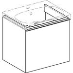 Geberit Waschtischunterschrank ACANTO 595x535x475mm La hgl we Front Glas weiß