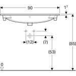 Geberit Möbelwaschtisch ACANTO 900x488mm m HL m Überlauf weiß KeraTect