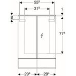 Geberit Spiegelschrank ACANTO 600x830x215mm Korpus Eiche Mystik