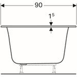 Geberit Badewanne SOANA Duo 1900x900x450mm weiß