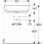 Geberit Aufsatzwaschtisch VariForm elliptisch 55x40cm o HL o Überlauf weiß