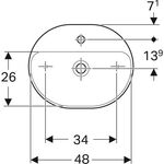 Geberit Aufsatzwaschtisch VariForm elliptisch 500x400mm m HLB o ÜL weiß KT