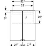 Geberit Spiegelschrank OPTION BASIC mit Beleuchtung, 2 Türen 550x675x140mm