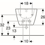 Geberit Wandbidet SMYLE Square mit Überlauf, geschlossene Form weiß
