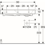 Geberit Waschtisch CITTERIO 900x500mm m Abl. li HL re o ÜL weiß KT