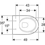 Geberit Wand-Tiefspül-WC RENOVA COMPACT verkürzte Ausladung, Rimfree weiß KT