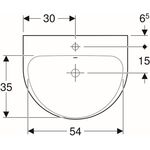Geberit Waschtisch RENOVA m HL mit Überlauf 600x480mm weiß KT