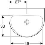 Geberit Waschtisch RENOVA o HL ohne Überlauf 550x450mm weiß KT