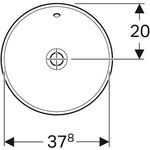 Geberit Einbauwaschtisch VariForm rd d= 400 o Hahnloch mit Überlauf weiß