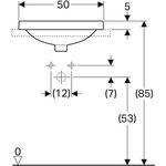 Geberit Einbauwaschtisch VariForm ov 500x450mm m HLB ohne Überlauf weiß