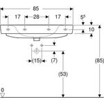 Geberit Waschtisch RENOVA PLAN o Hahnloch ohne Überlauf 850x480mm weiß