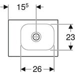Geberit Handwaschbecken Light iCon 380x280mm o ÜL ohne Hahnloch links weiß