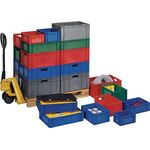 Transportstapelbehälter L400xB300xH320mm grün PP Seitenwände geschl.LA-KA-PE