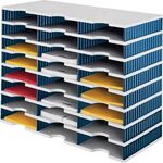 Sortierablage Trio 15 Fächer H363xB723xT331mm Polystyrol grau/blau STYRO