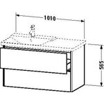Duravit Waschtischunterbau XSQUARE Becken links 565x1010x473mm graphit matt