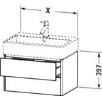 Duravit Waschtischunterbau XSQUARE 397x484x460mm nordic weiß seidenmatt