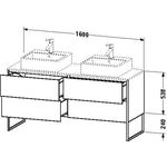Duravit Waschtischunterbau XSQUARE 778x1600x548mm f 2 Becken lichtblau matt