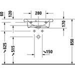 Duravit Waschtisch DURASTYLE COMPACT m ÜL HLB 550x400mm 1 Hahnloch weiß WG