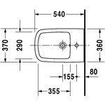 Duravit Wand-Bidet DURASTYLE m ÜL HLB 370x540mm 1 Hahnloch weiß