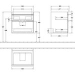 V&B Waschtischunterschrank VENTICELLO 603x590x502mm Griff Copper White Wood