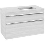 V&B Waschtischunterschrank VENTICELLO 957x606x502mm Griff chr White Wood