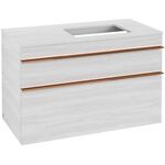 V&B Waschtischunterschrank VENTICELLO 957x606x502mm Griff Copper White Wood