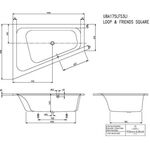 V&B Whirlpoolsystem LOOP & FRIENDS m EcW li Ausf 1750x1350mm Tech. Pos 1 we