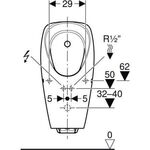 Geberit Urinal TAMINA für integrierte Steuerung, Netzbetrieb