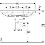 Geberit Waschtisch iCon Light m Hahnloch ohne Überlauf 900x480mm weiß