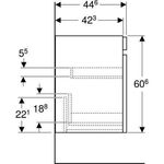 Geberit WT-Unterschrank RENOVA PLAN m 1 Schubl. 600x606x446mm Lack lava matt