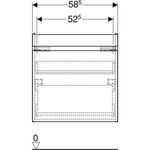 Geberit WT-Unterschrank RENOVA PLAN m 1 Schubl. 650x606x446mm La we hgl