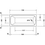 Duravit Whirlwanne QATEGO 170x75 m 1 RS Combi-System P weiß