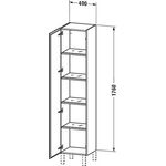 Duravit Hochschrank L-CUBE 400x363x1760mm Ans links taupe supermatt